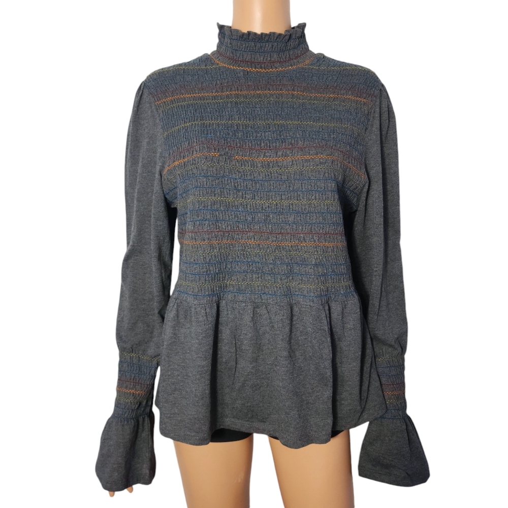 ROCKS & INDIGO Women's top‎ sweater dark gray mock neck long sleeve Size XL